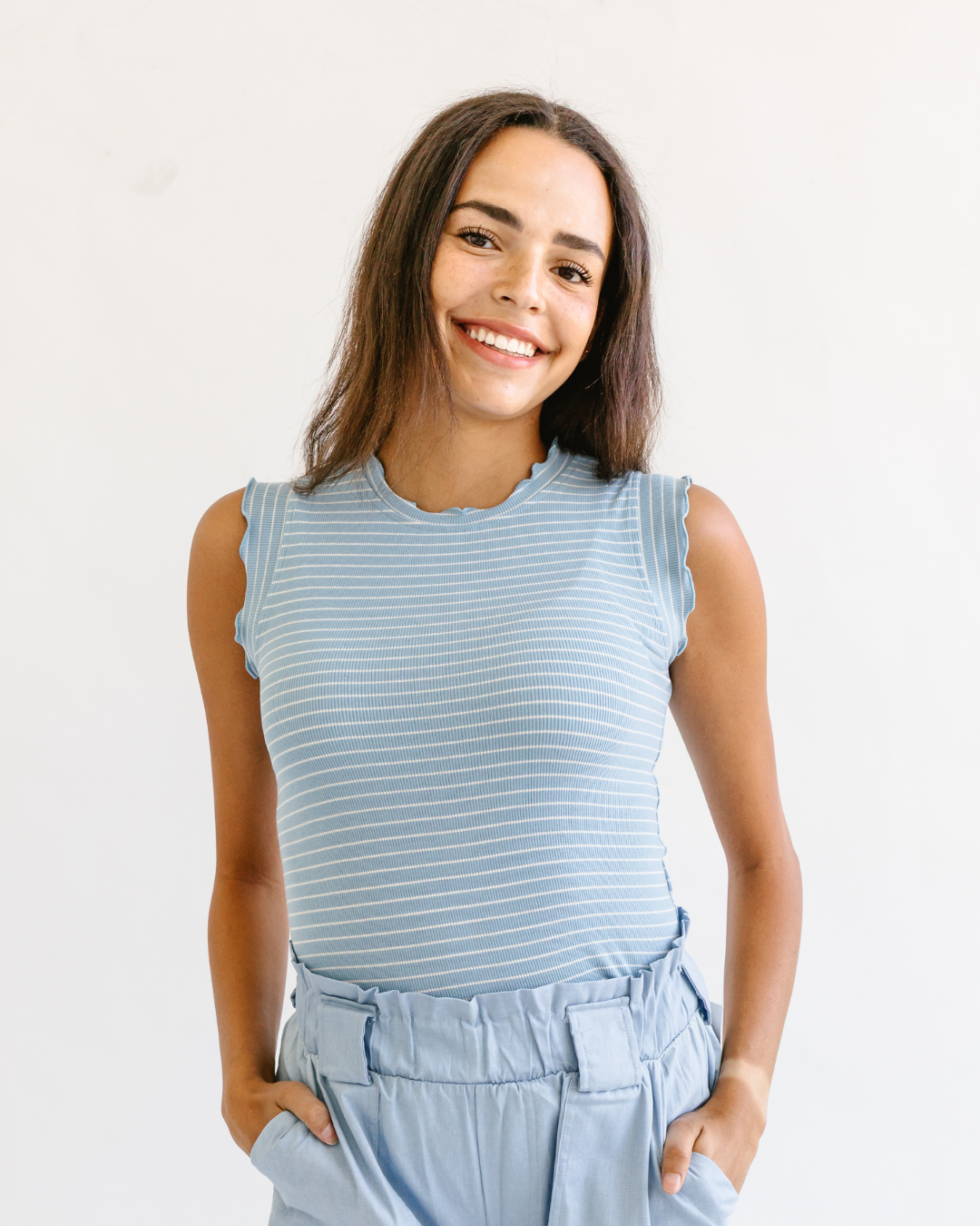 Lettuce Hem Sleeveless Tank Top