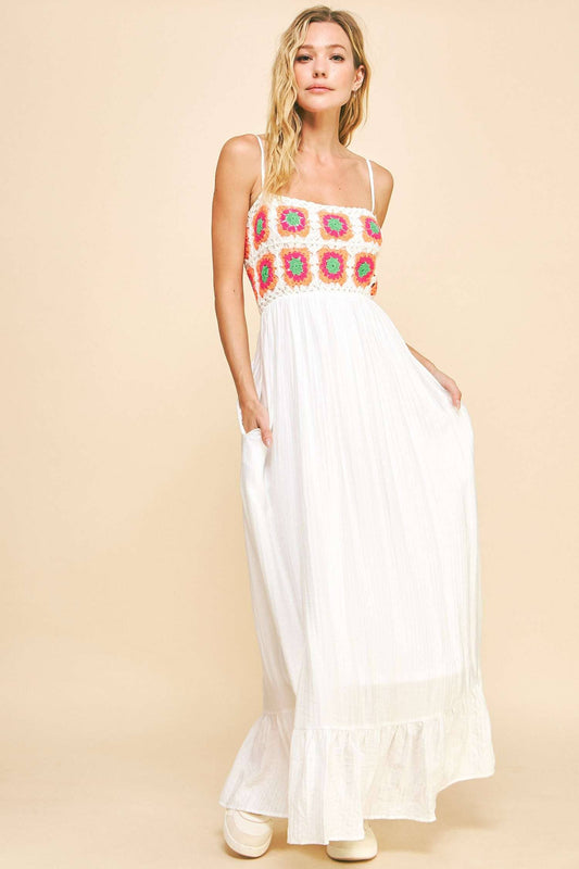 BRIGHT CROCHET MAXI DRESS