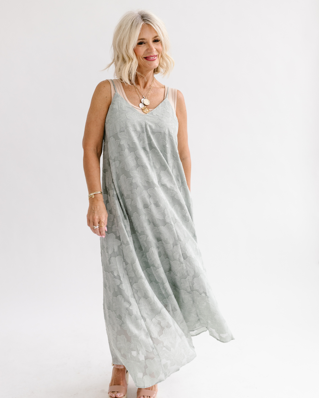 Floral Embroidered Maxi Slip Dress