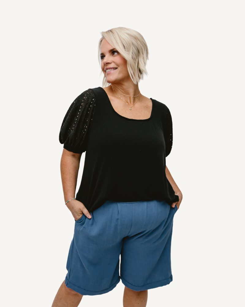 Comfortable and breathable linen shorts, ideal for warm weather outings.