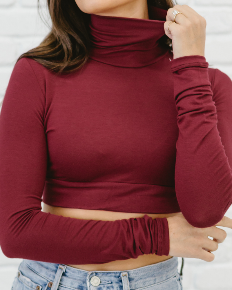 Discontinued Turtleneck Long Sleeve Colors red