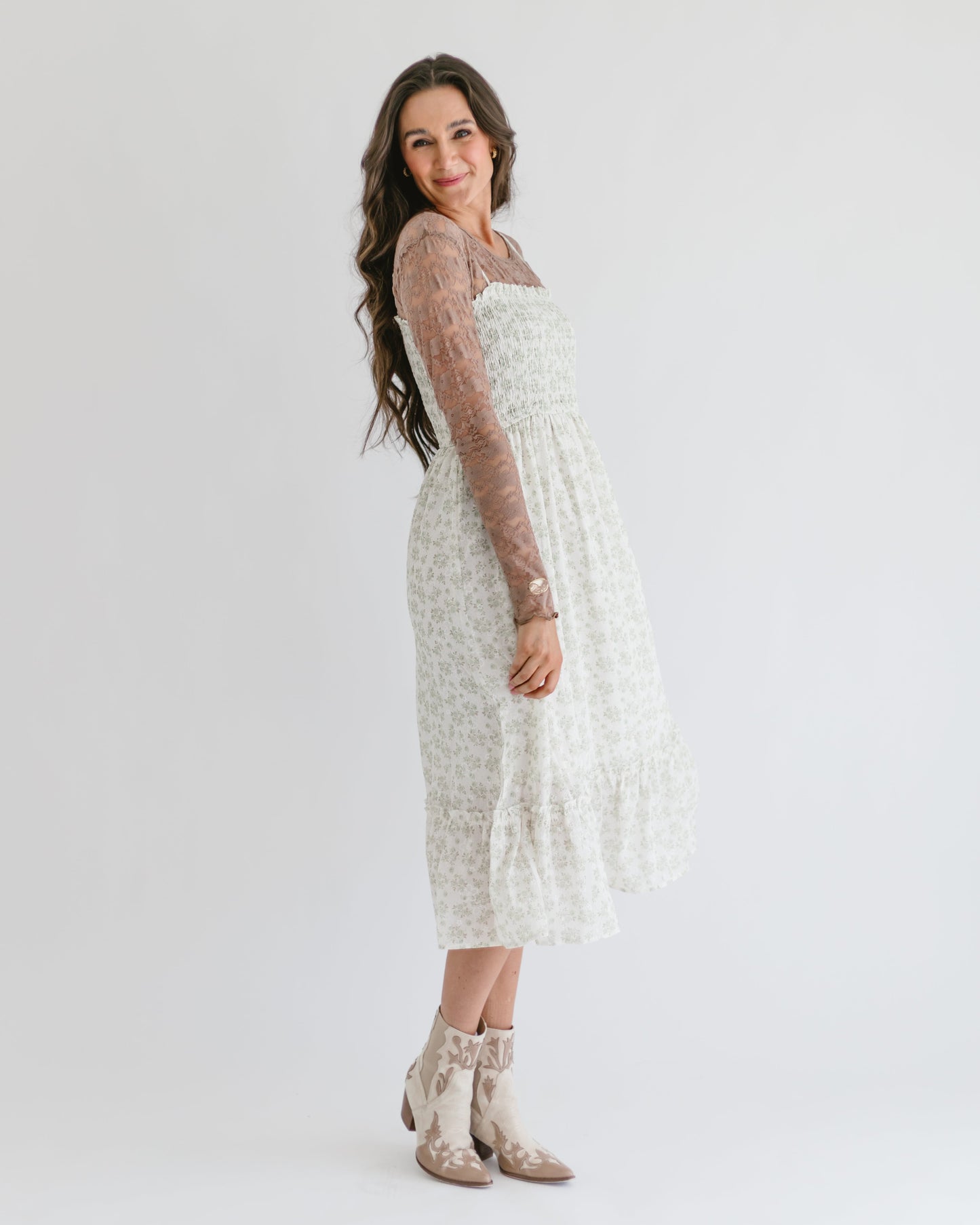 Smocked Floral Dress