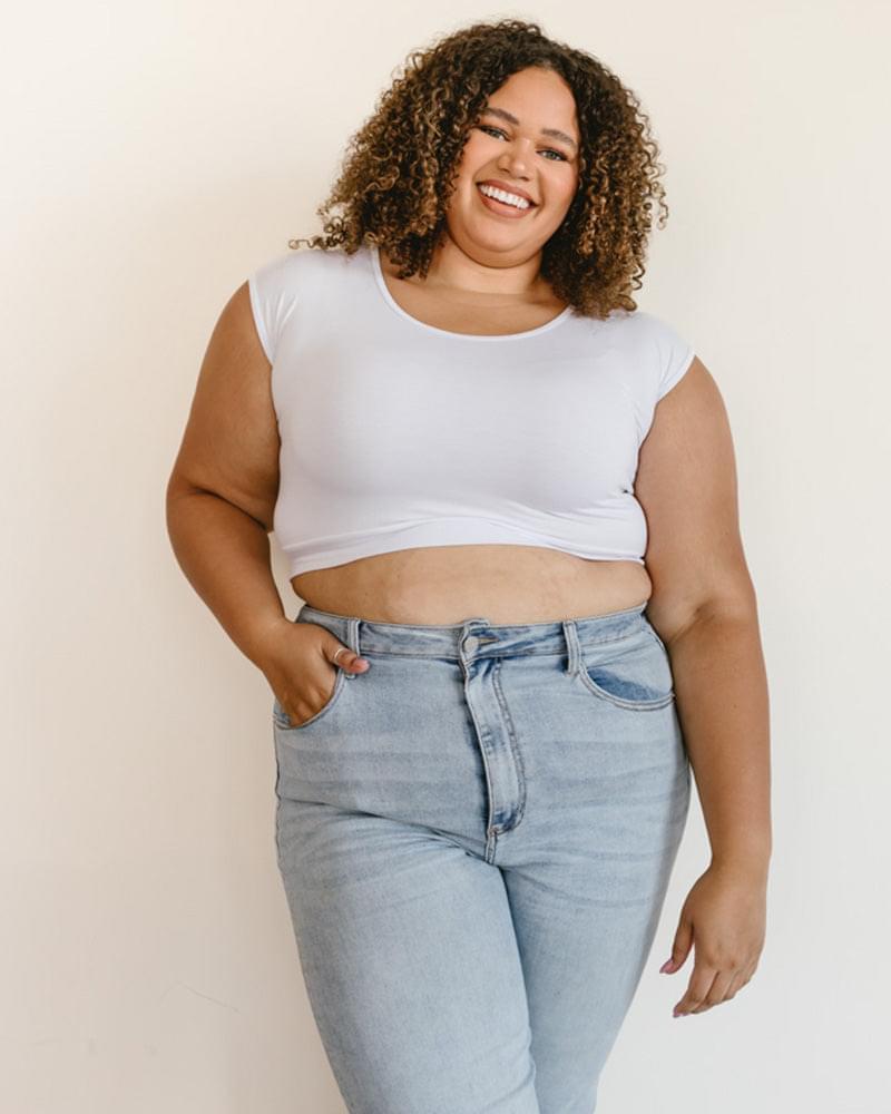 Classic Basic Cap Sleeve white front