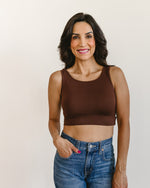 Classic Brown Wide Strap Tank Halftee