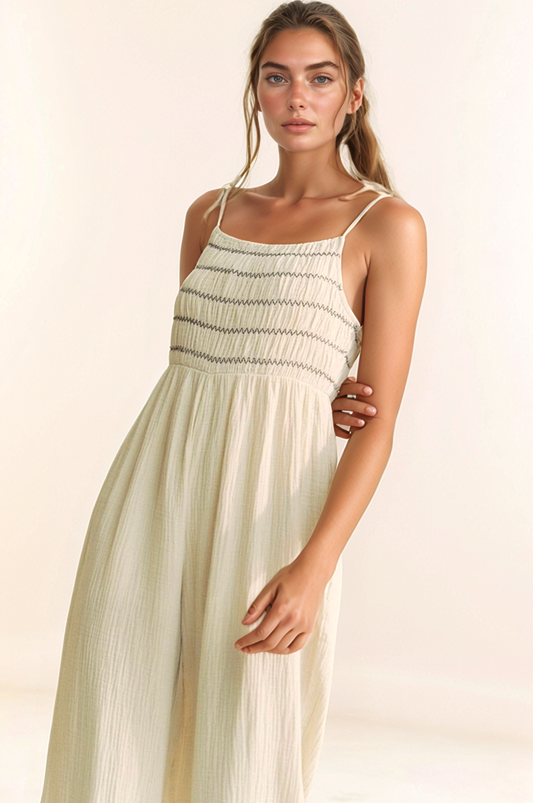 Smocked Cropped Jumper
