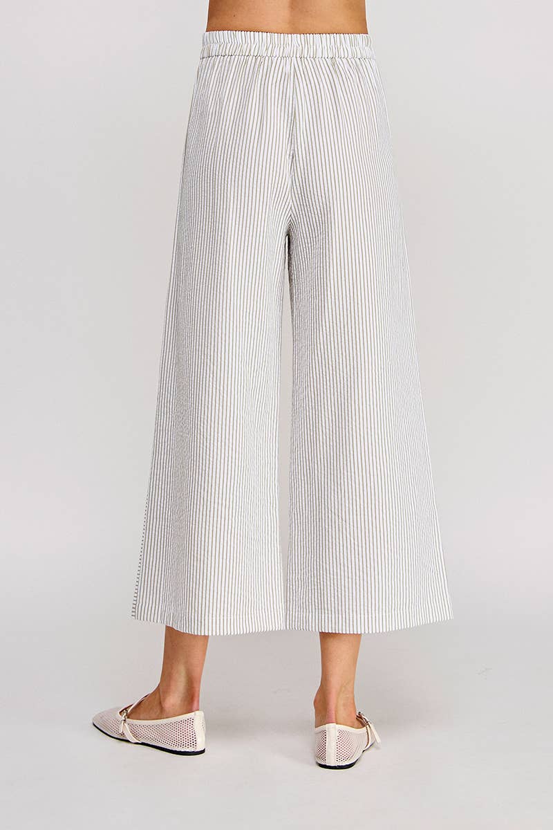 Striped Side Button Pants