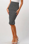 Polka Dot Stretchy Pencil Skirt