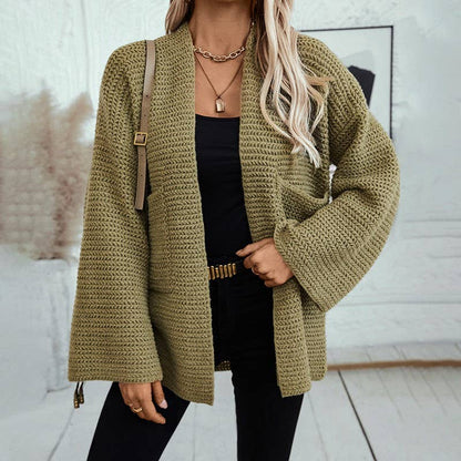 Vintage Double-Pocket  Midi Cardigan