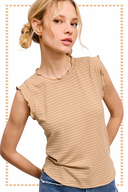 Lettuce Hem Sleeveless Tank Top