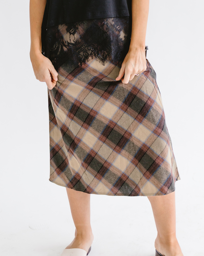 Plaid A-Line Skirt