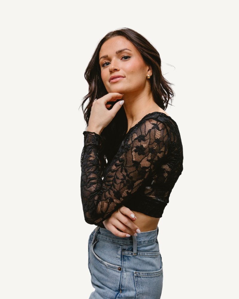 Halftee Full Lace Long Sleeve Layering Top 