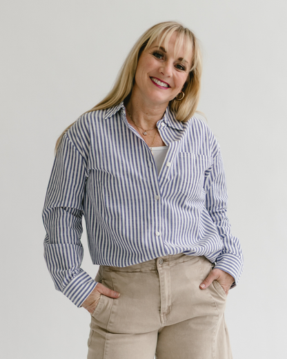 Collared Stripe Button Down Shirt