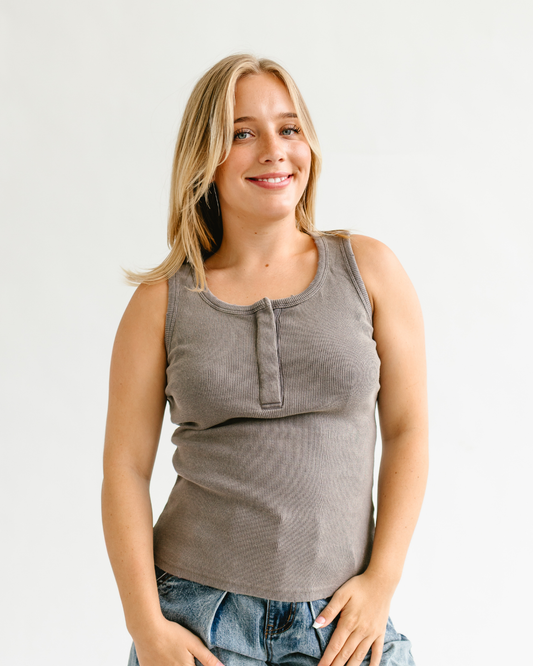 Vintage Ribbed Mineral Wash Tank Top