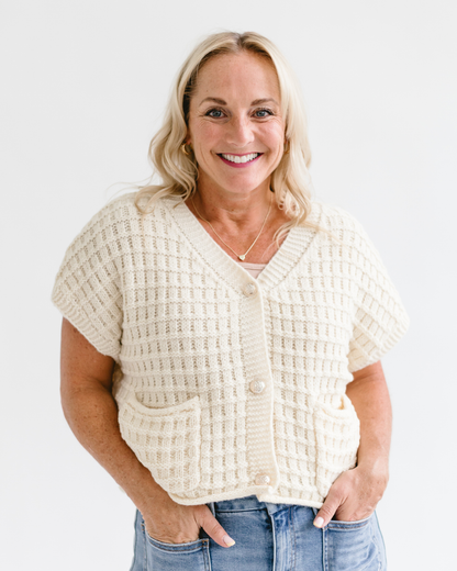 Waffle Button up Cardigan