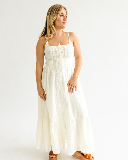 Cotton Button Down Maxi Dress