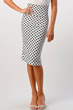 Polka Dot Stretchy Pencil Skirt