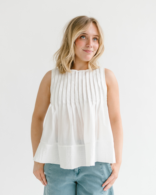 Pleated Peplum Tank Top
