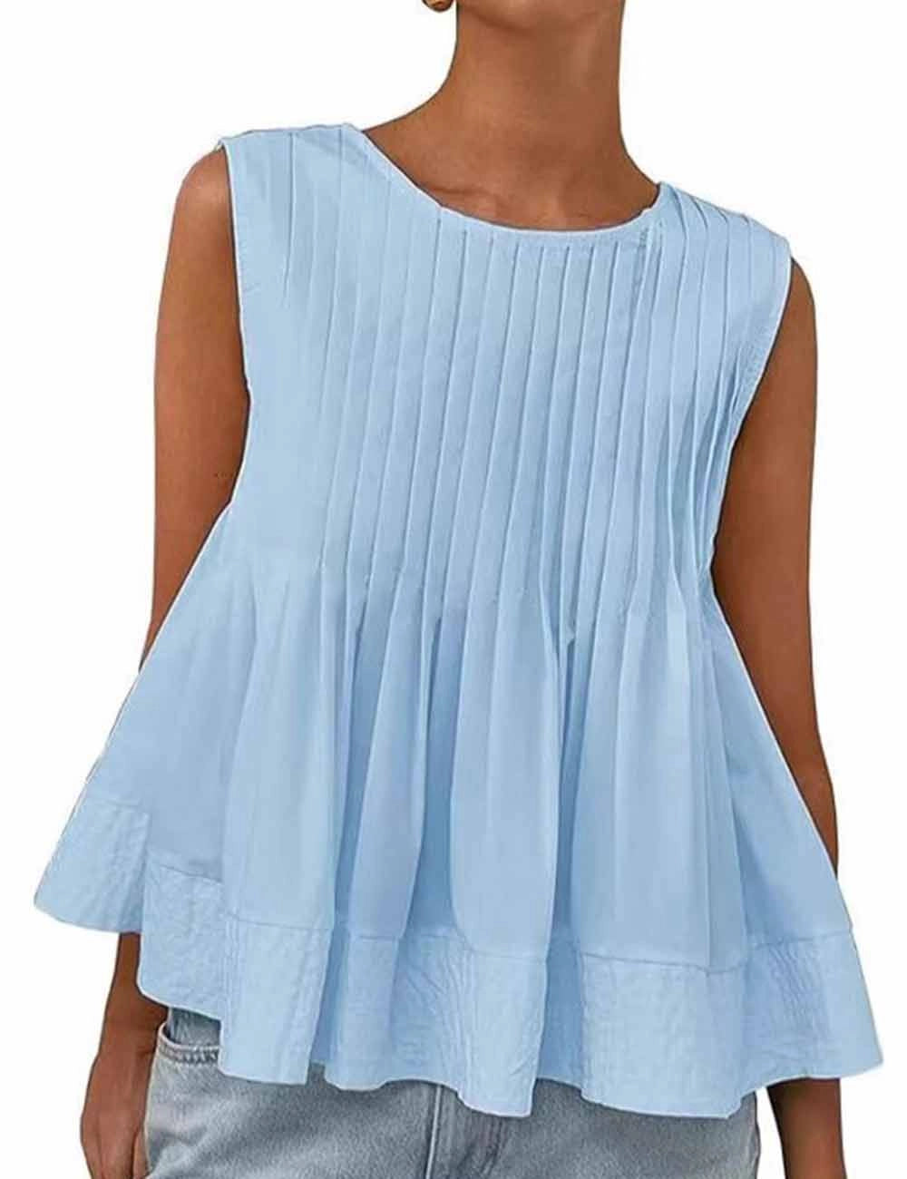 Pleated Peplum Tank Top
