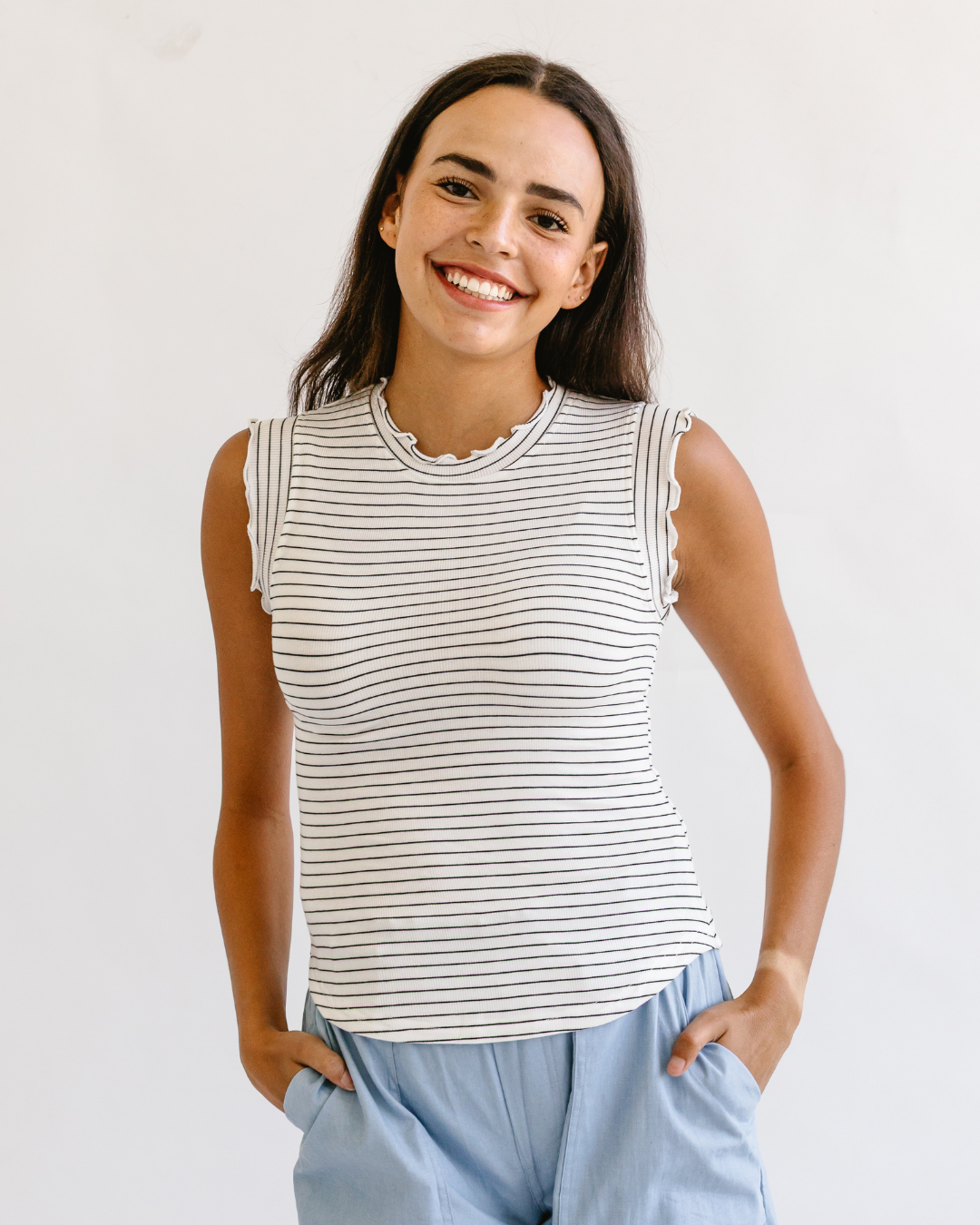 Lettuce Hem Sleeveless Tank Top