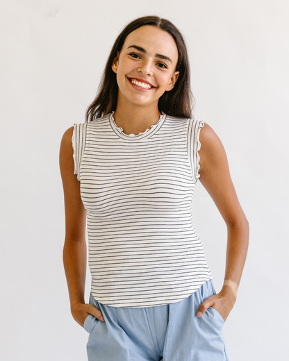Lettuce Hem Sleeveless Tank Top