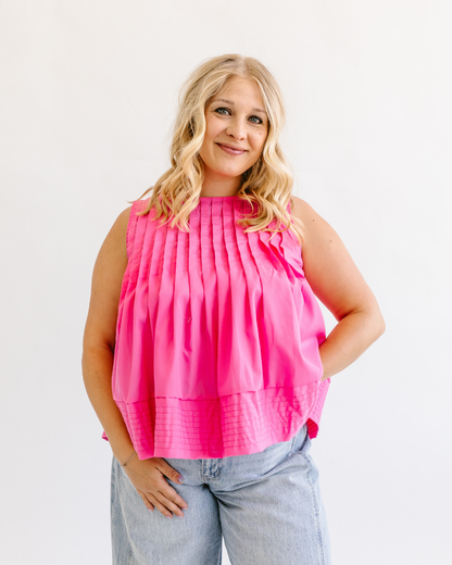 Pleated Peplum Top