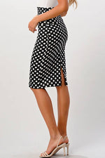 Polka Dot Stretchy Pencil Skirt