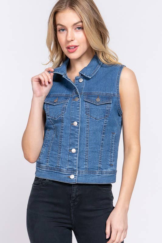 Stretch Denim Vest