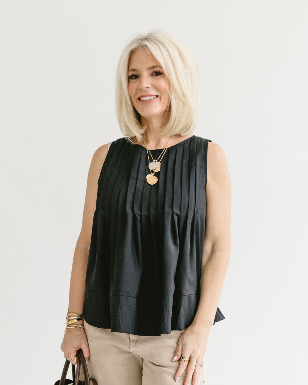 Pleated Peplum Tank Top