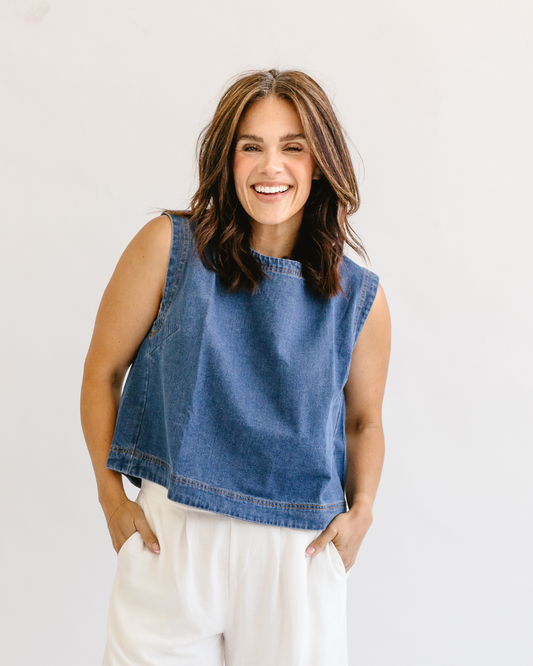 Sleeveless Denim Top