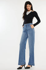 KANCAN High Rise Trouser Wide Leg Jeans WITH BELT