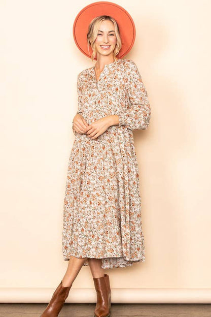 Button Down Tiered  Maxi Dress