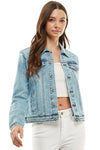 Plus Size Spandex  Ladies  Casual Denim Jacket