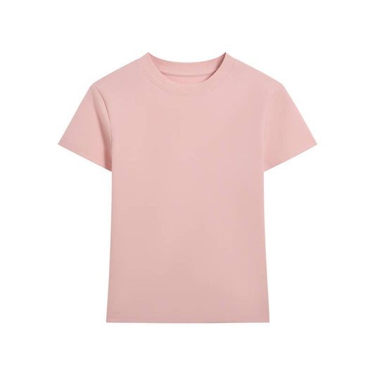 Essential Plain Fitted Cotton Blend Crew Neck tee
