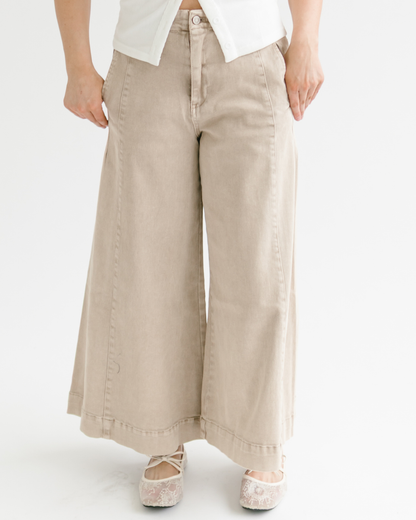 High Rise Cropped Flare Denim