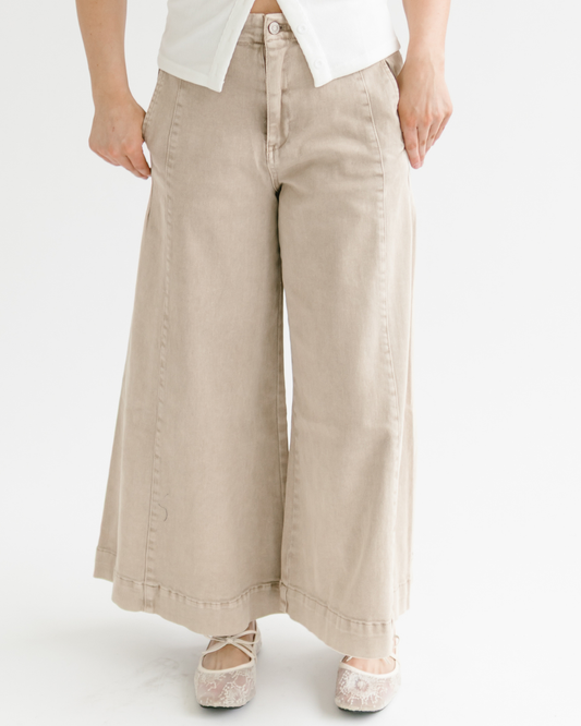 High Rise Cropped Flare Denim