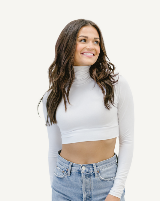 Turtleneck Long Sleeve (Spandex/Rayon Blend) white