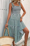 Striped Tie-Strap Dress