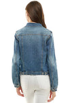 Plus Size Spandex  Ladies  Casual Denim Jacket