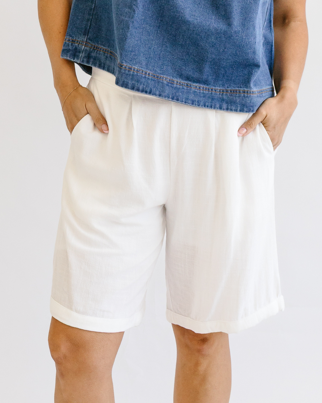 Bermuda Length Linen Shorts