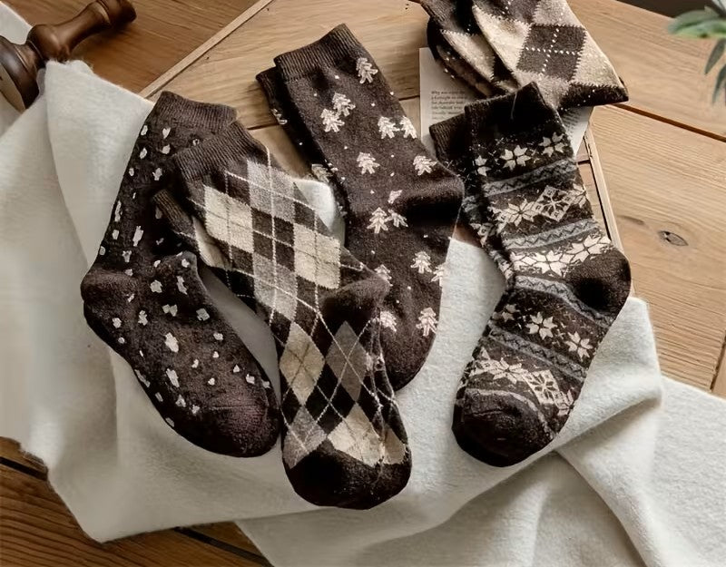 Neutral Argyle Socks - 3 Pack