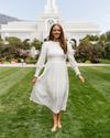 White Ruffle Temple Dress