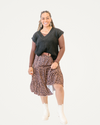 Animal Print Tiered Midi Skirt