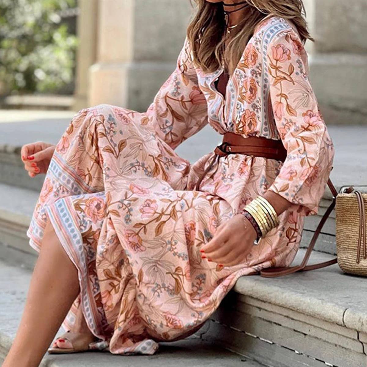 Bohemian Printed Maxi Dress