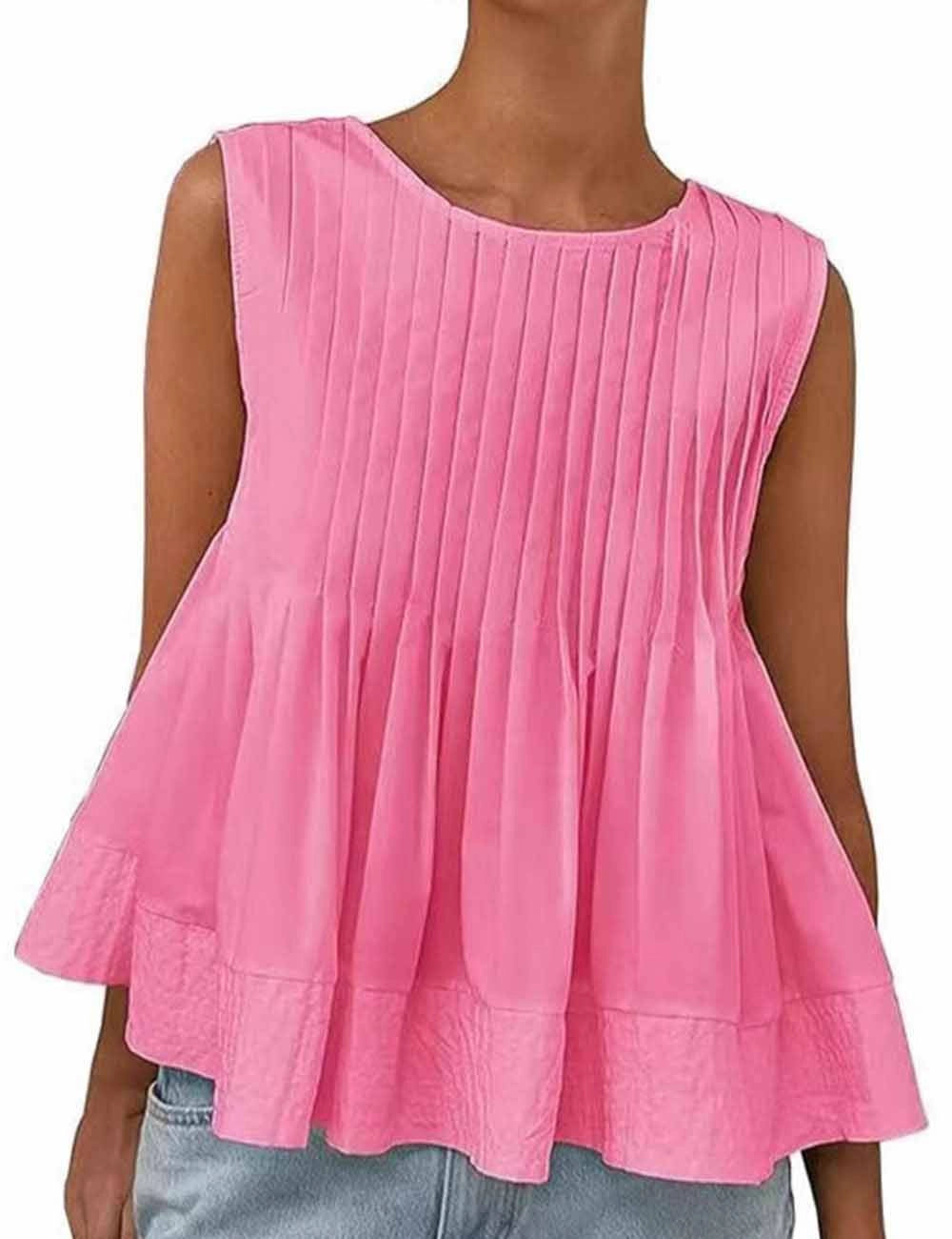 Pleated Peplum Tank Top