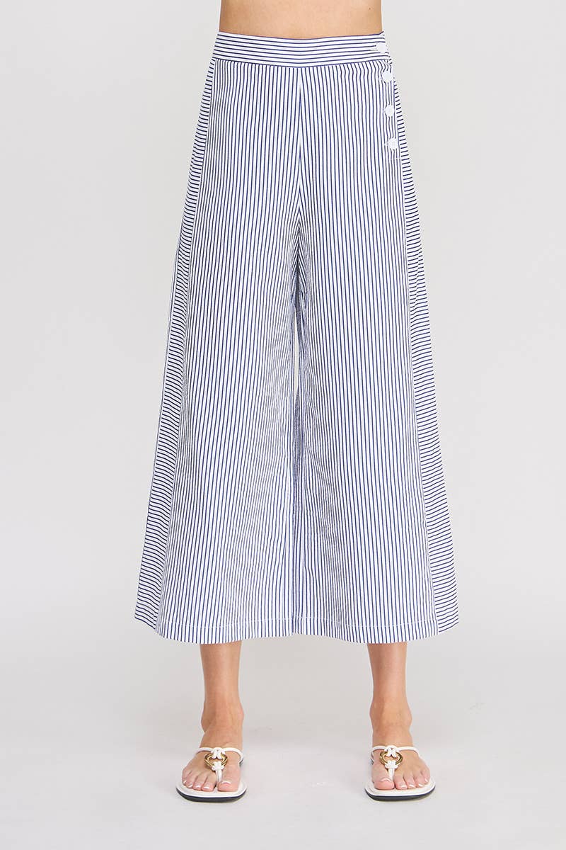 Seersucker - Side Button Pants