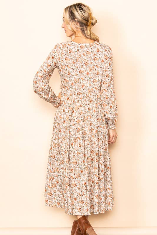 Button Down Tiered  Maxi Dress