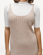 a girl wearing Ribbed Knit Maxi Dress
