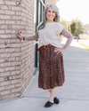 Animal Print Tiered Midi Skirt