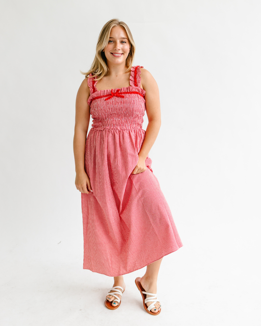 Gingham Midi Dress
