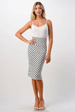 Polka Dot Stretchy Pencil Skirt